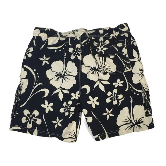 SH33 Sand & Sun Hawaiian Floral Swim Trunks L - Picture 4 of 5